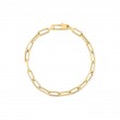 18k Designer Yellow Gold Paperclip Link Bracelet 