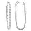 Oblong Diamond Hoop Earrings