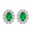 Emerald & Diamond Stud Earrings