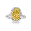 Yellow Oval Diamond Ring