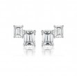 Emerald Cut Two-stone Studs