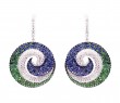 Swirl Gemstone Diamond Earrings