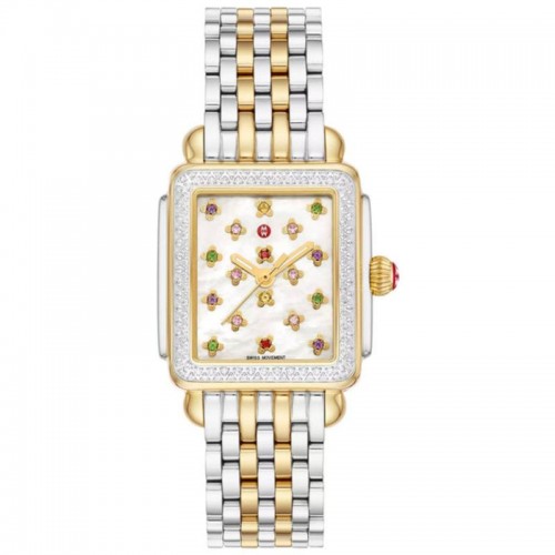 Deco Fleur Two-Tone Stainless Steel & Multi-dia Bracelet Watch