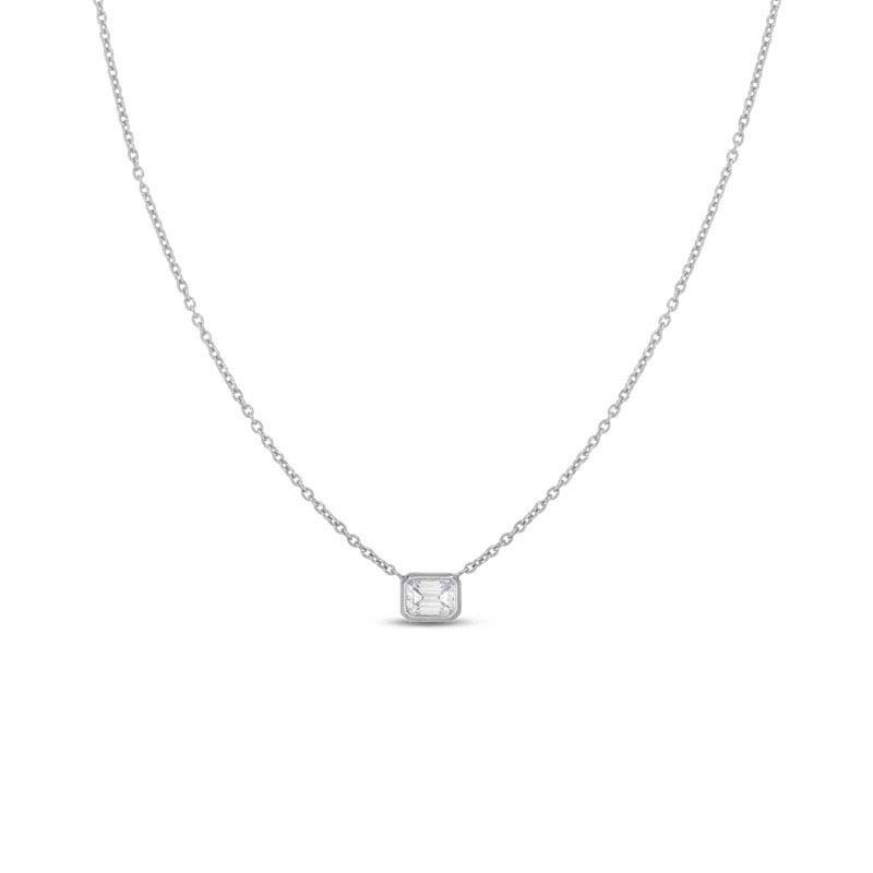 Roberto Coin 18K Emerald Cut Diamond Necklace - 111365AWCHX0