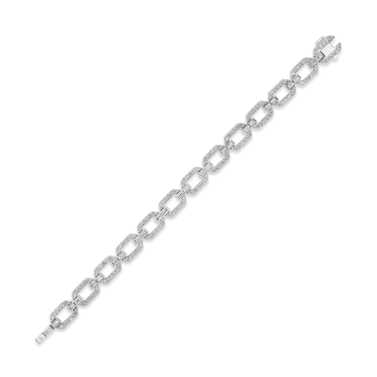 Octogonal Diamond Link Bracelet