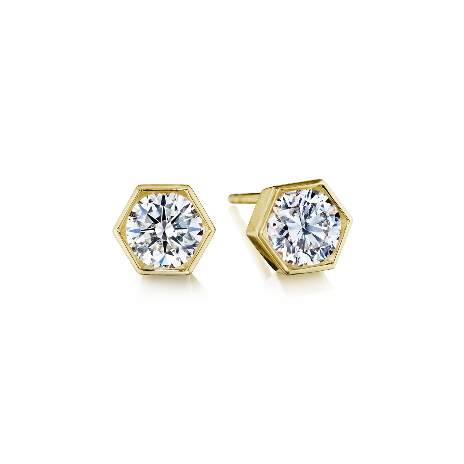 Hexagon Collection Diamond Studs