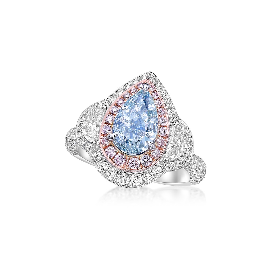 Light Bluish Green Diamond Ring