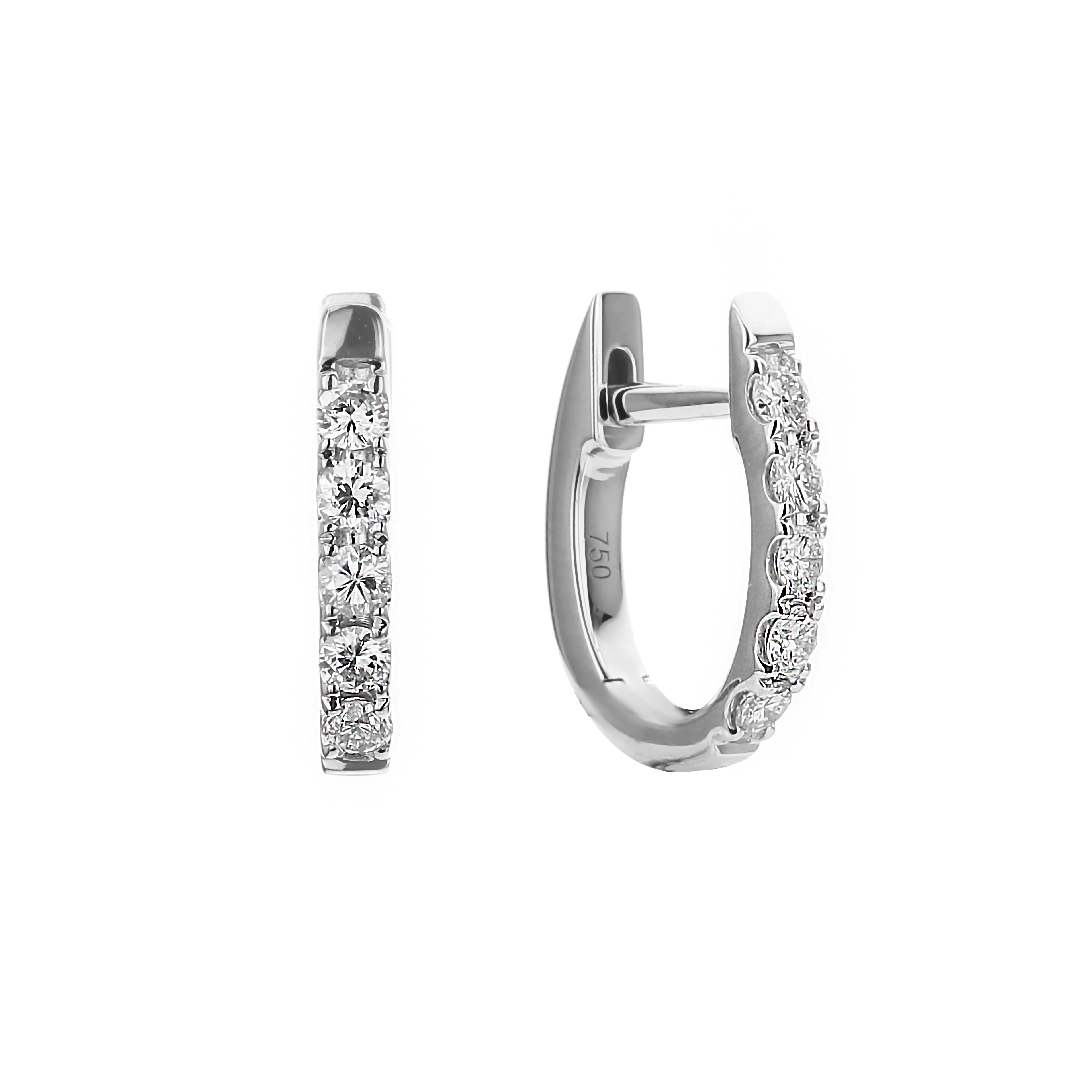 Diamond Oval Hoop Earrings