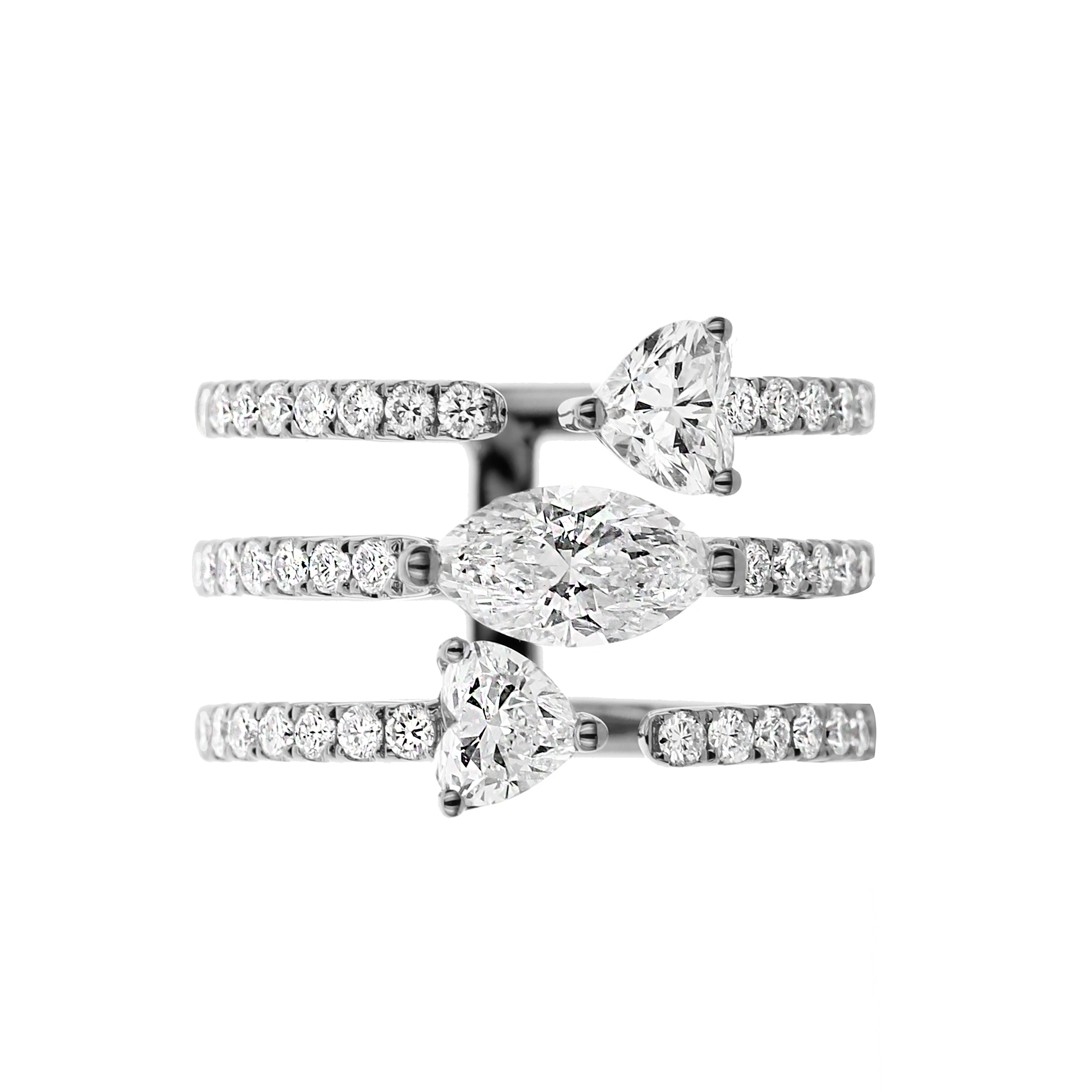 Three Row Diamond Ring