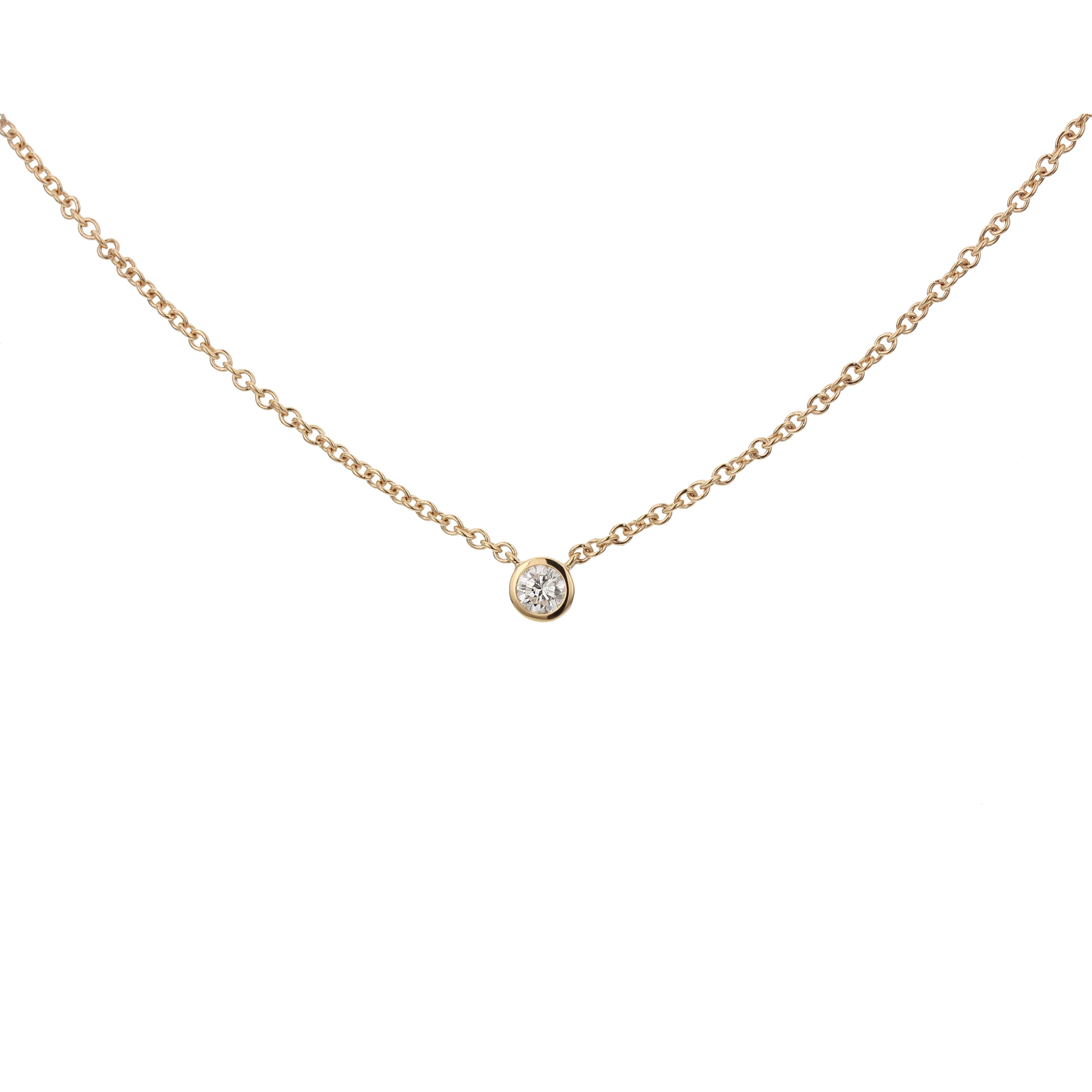 Bezel Set Round Diamond Necklace