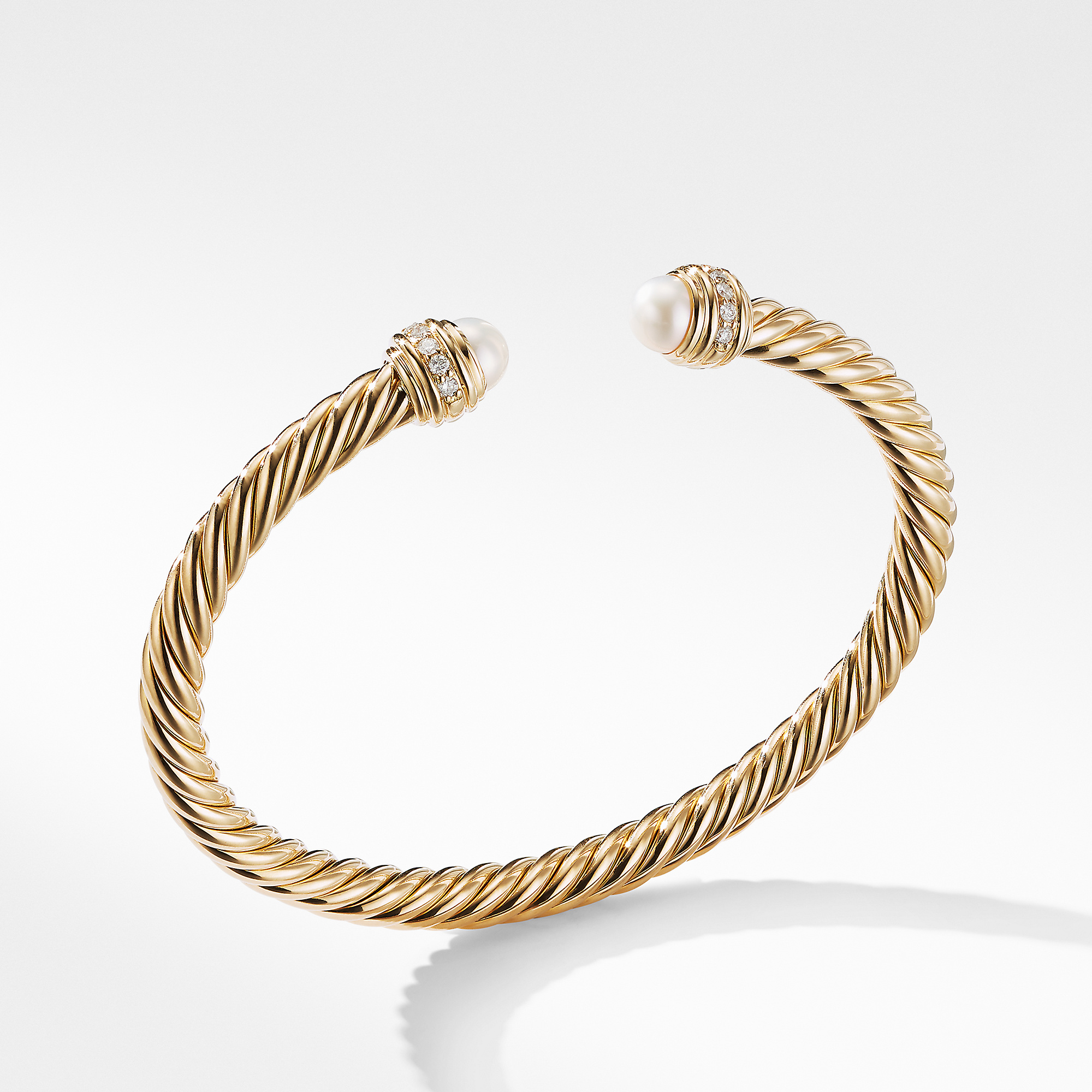 Cable Bracelet in 18K Gold with Pearls and Diamonds - B14483D88DPEDI