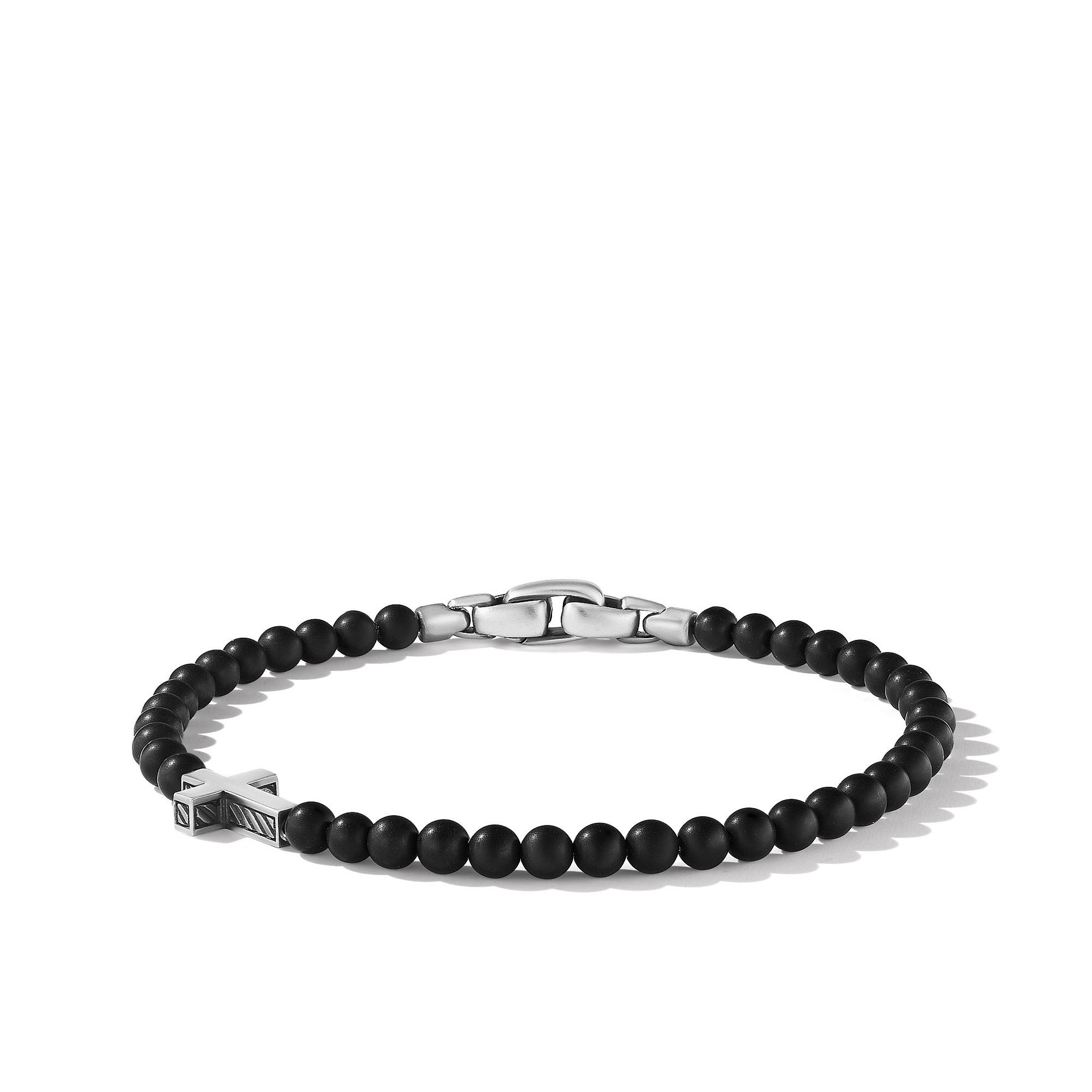 Spiritual Beads Cross Station Bracelet with Black Onyx - B15911MSSBBO