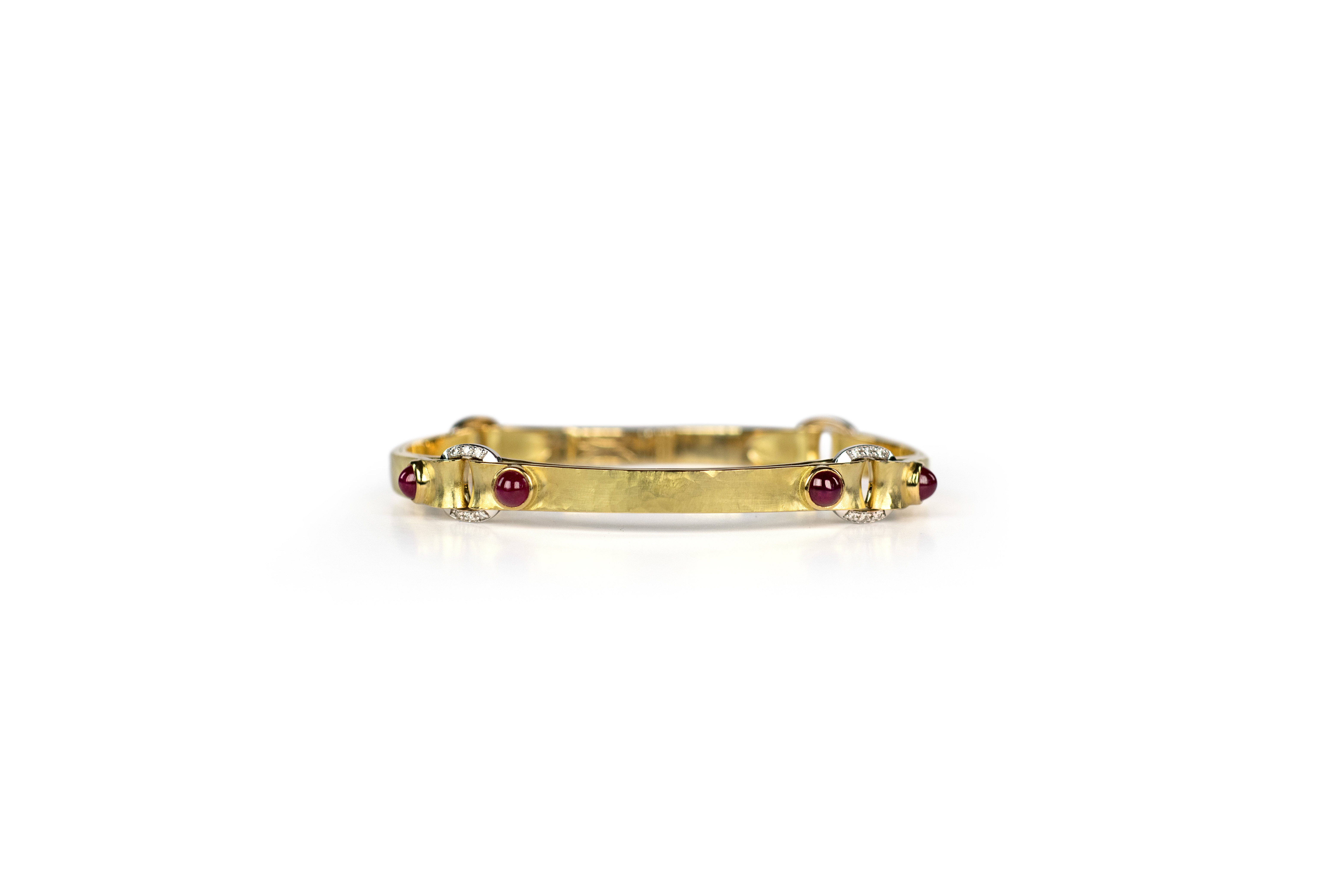 Textured Gold Ruby Bracelet