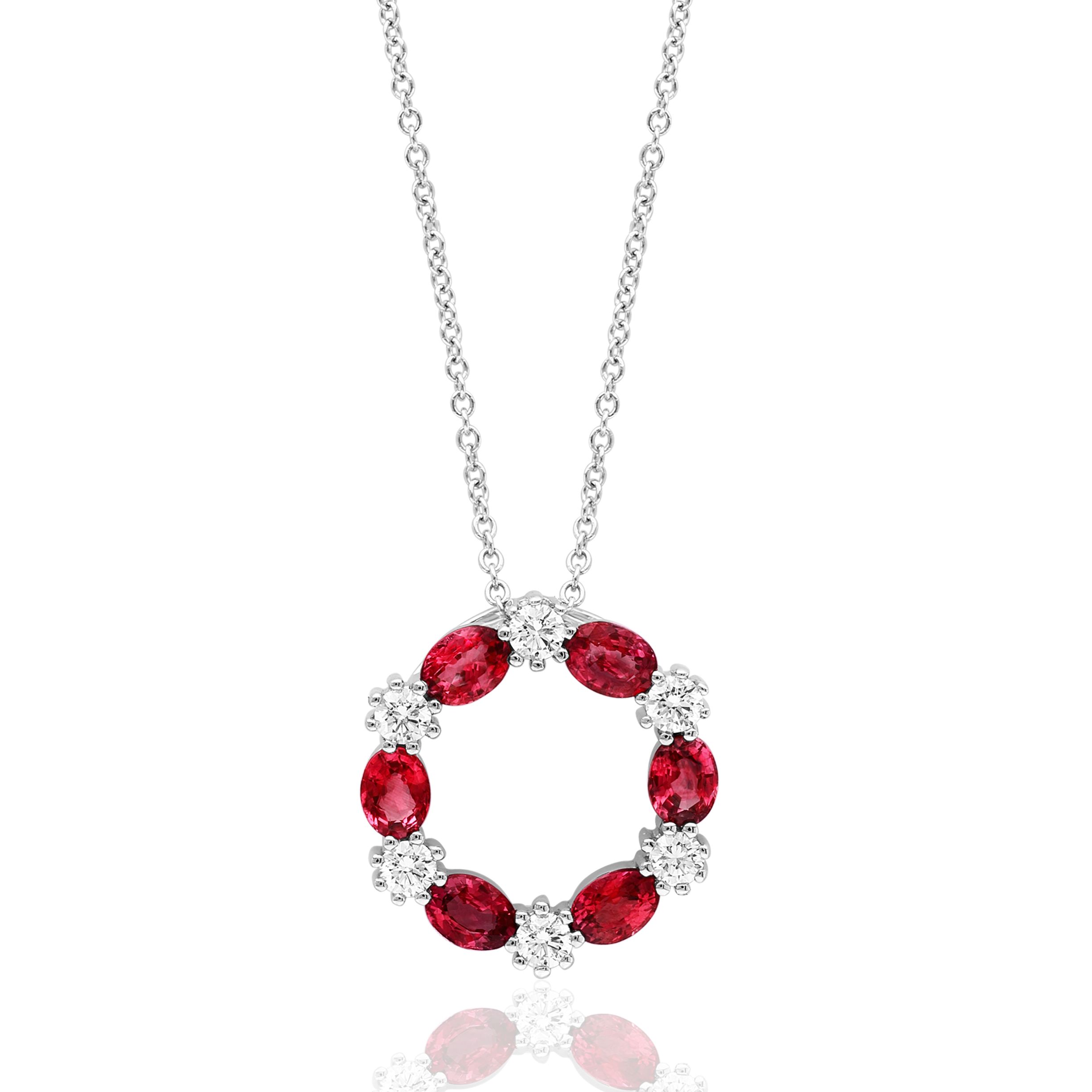 Ruby And Diamond Pendant Necklace