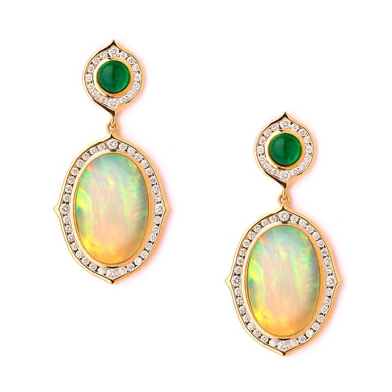 opal and peridot earrings