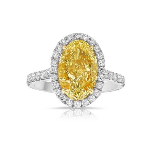 Yellow Oval Diamond Ring