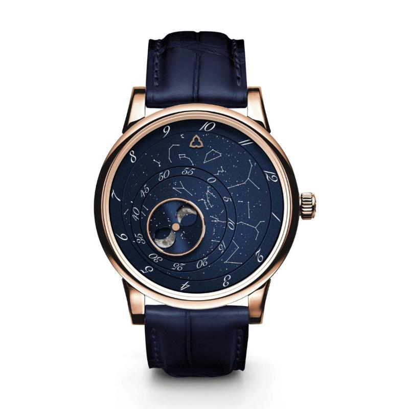 Trilobe Lheure Exquise Rose Gold Blue Alligator Strap