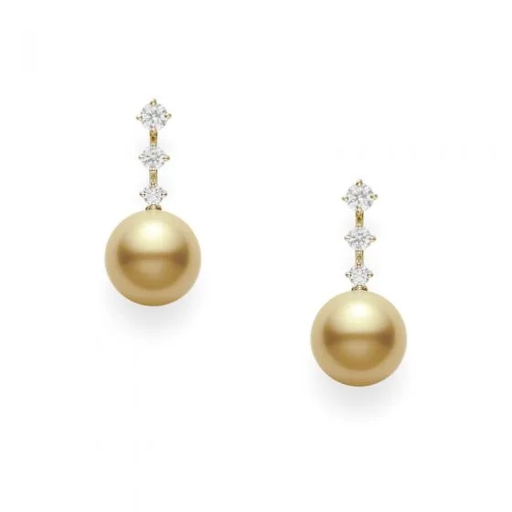 Mikimoto White South Sea Cultured Pearl and White Gold Drop Earrings