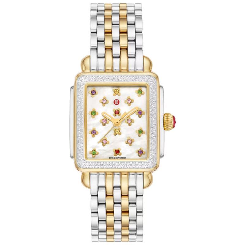 Deco Fleur Two-Tone Stainless Steel & Multi-dia Bracelet Watch