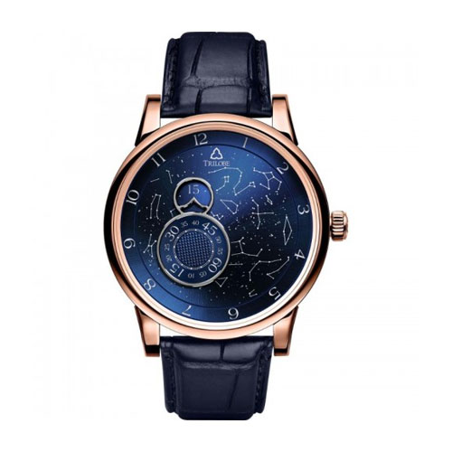 Trilobe Nuit Fantastique Rose Gold Blue Alligator Strap