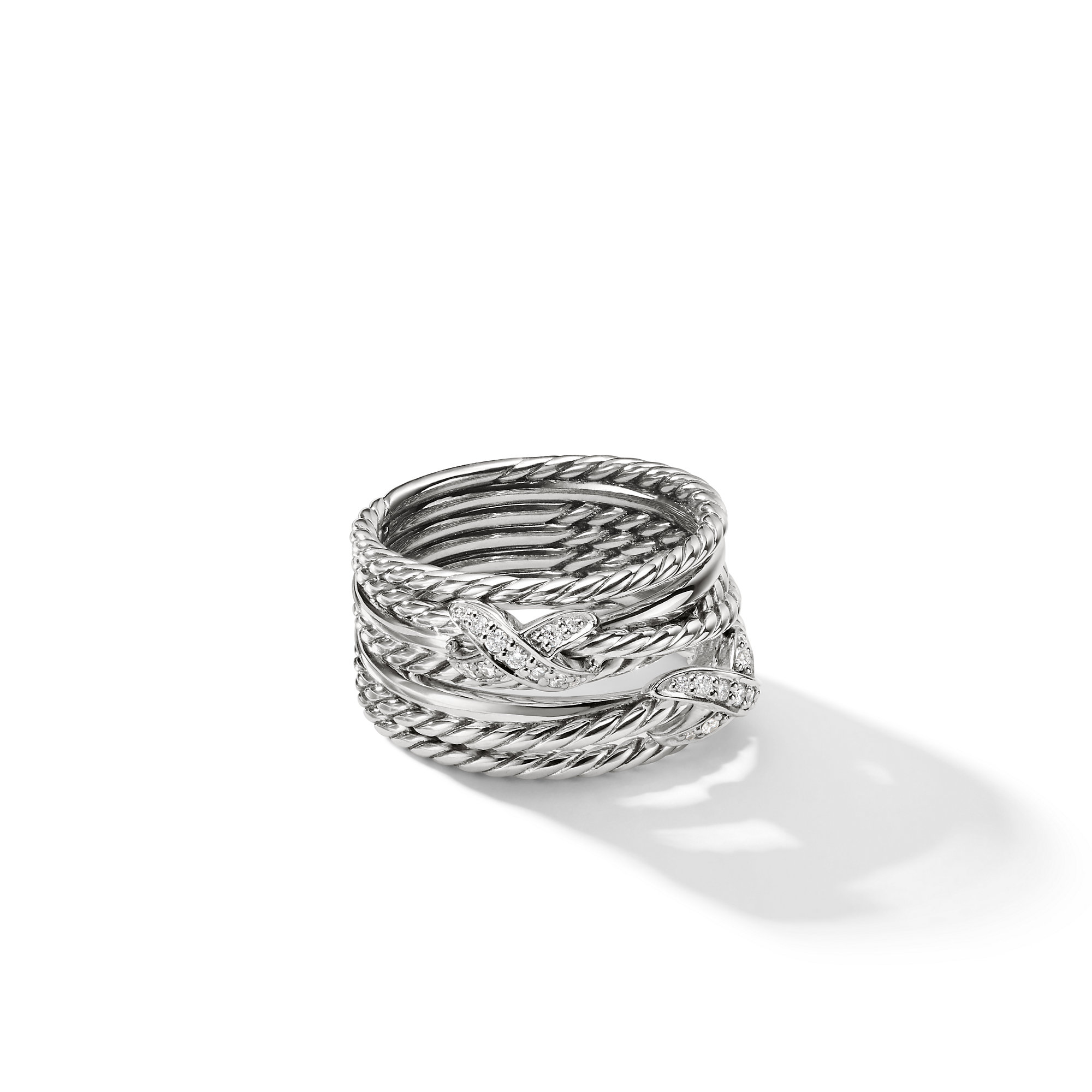 x crossover ring with diamonds