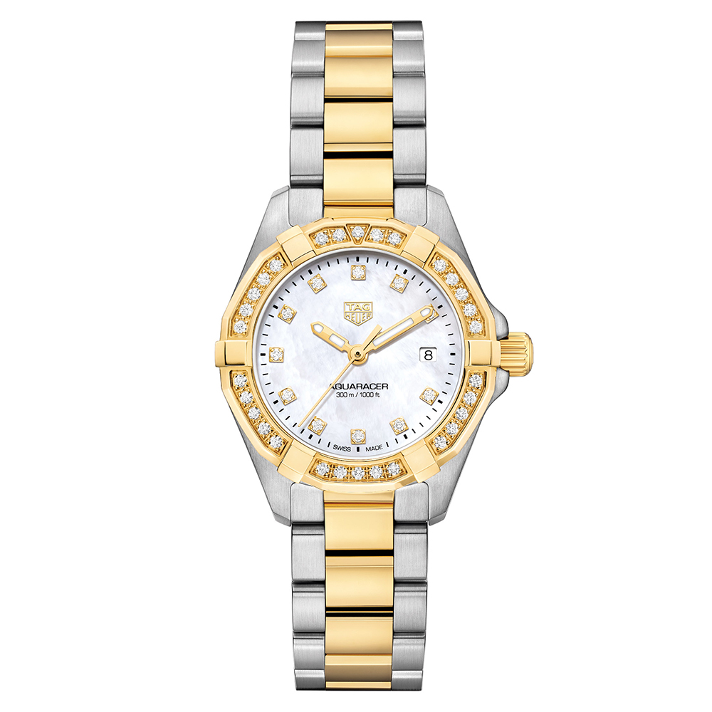 Aquaracer 300M Steel and Gold Quartz Watch - WBD1423.BB0321