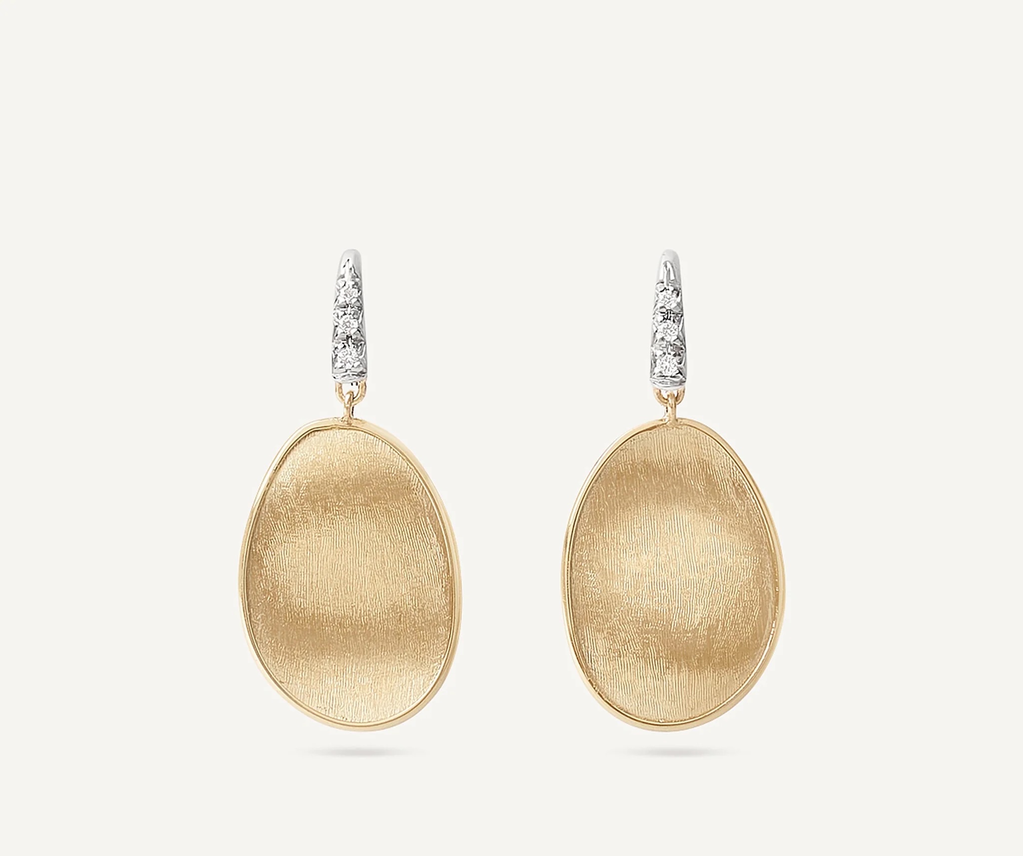 Lunaria Petal Drop Earrings With Diamonds, Small