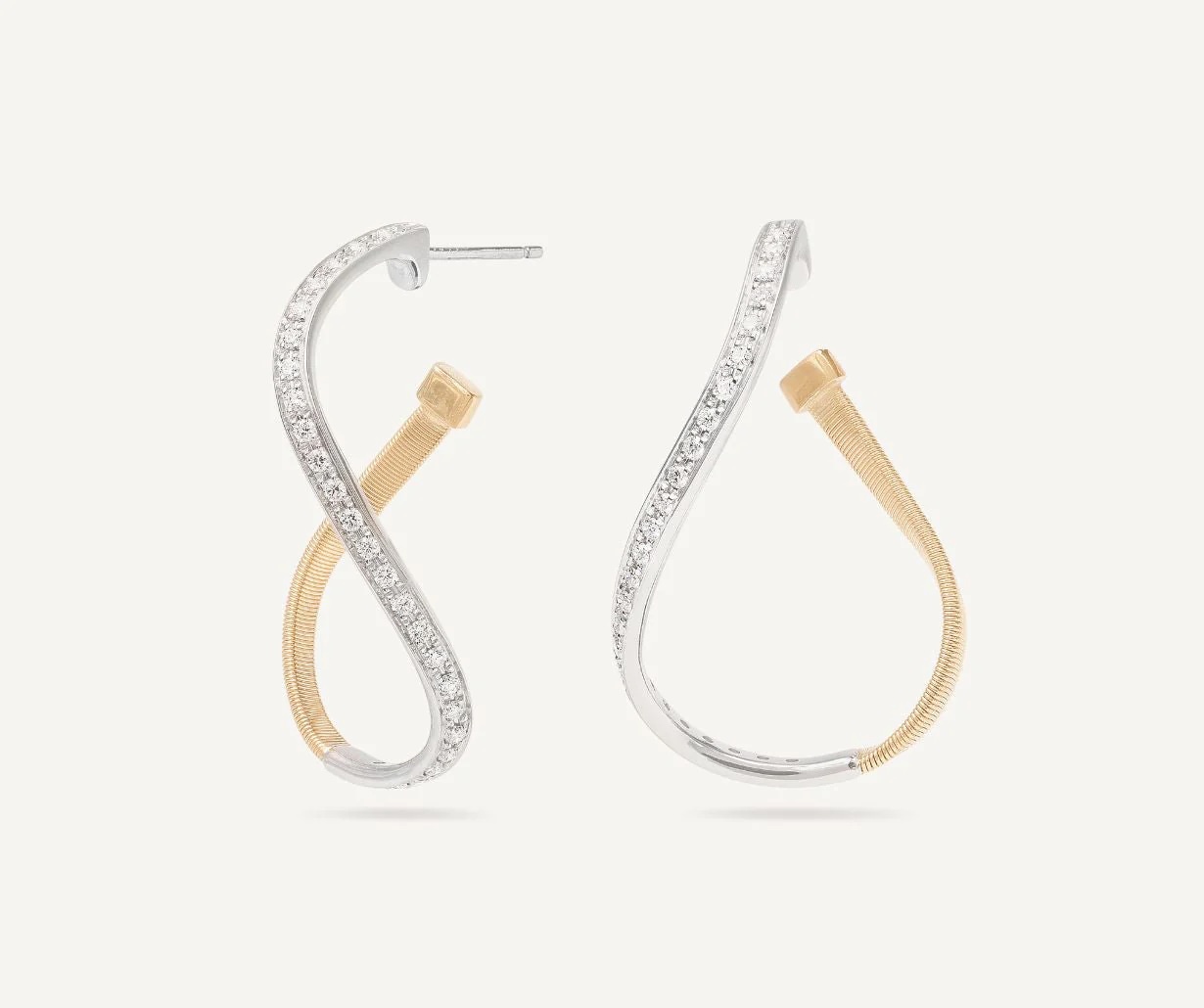 Marrakech Twisted Small Hoops With Diamonds